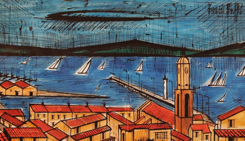 베르나르 뷔페 Bernard Buffet 항구 풍경화 직선의 미학